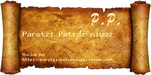 Parotzi Petróniusz névjegykártya